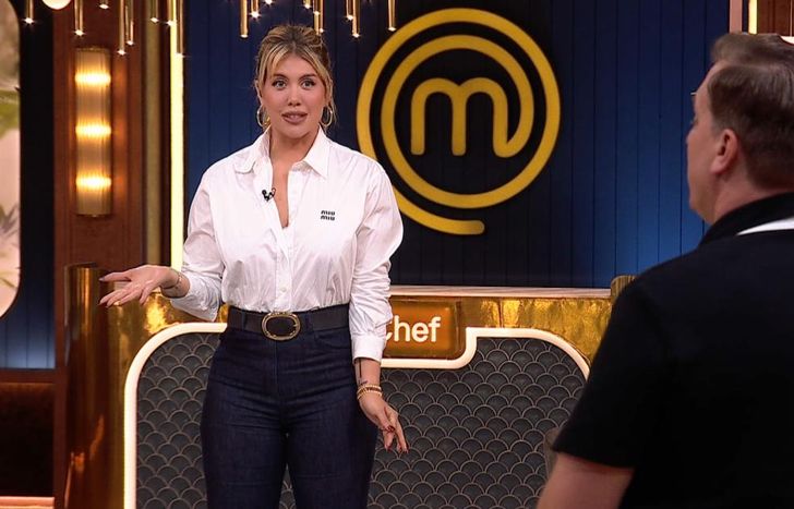 Wanda Nara y Maxi López en MasterChef Celebrity.