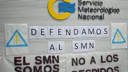 En el Servicio Meteorológico Nacional hacen un paro en rechazo de los despidos. En el Servicio Meteorológico Nacional hacen un paro en rechazo de los despidos.