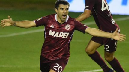 Malcorra celebra su gol frente a Godoy Cruz.