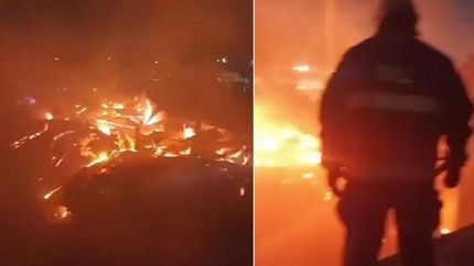 Diario La Unión | Una guardia de bomberos sigue en la zona del incendio.