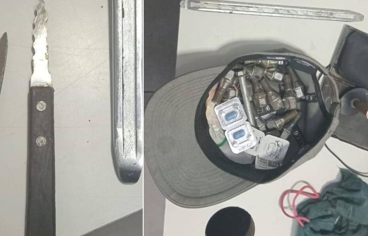 Los objetos secuestrados en poder de los dos detenidos.