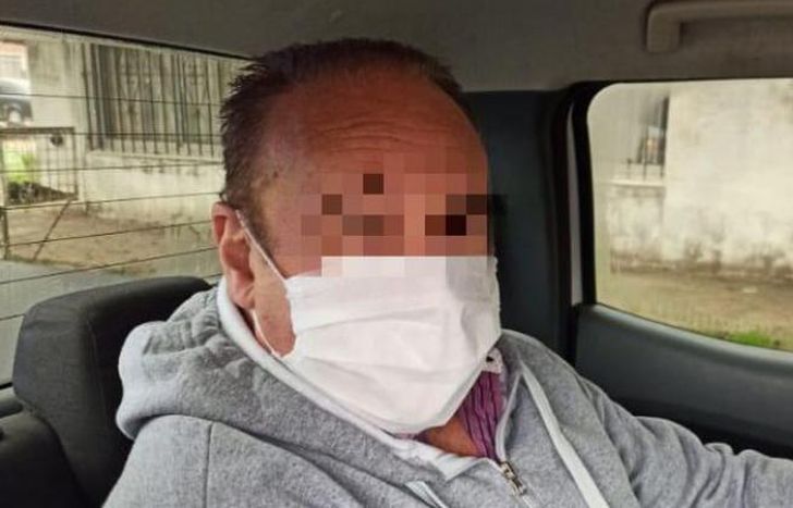 Giovanni Di Pietro luego de haber sido detenido en Cañuelas.