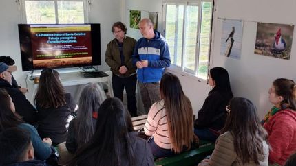 Durante el primer encuentro, en el aula ambiental de la Reserva Municipal.