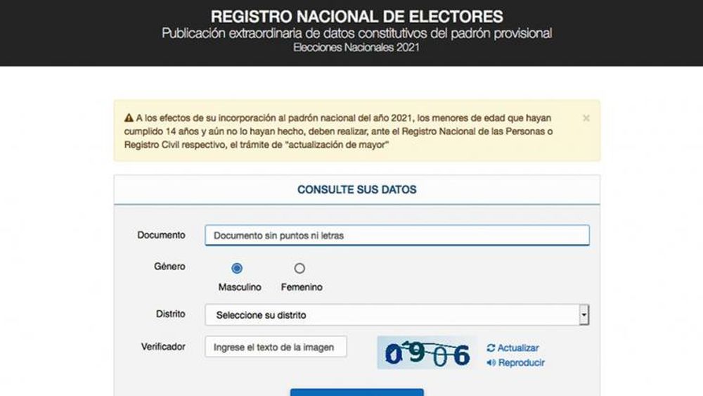 Ya está disponible el padrón electoral.