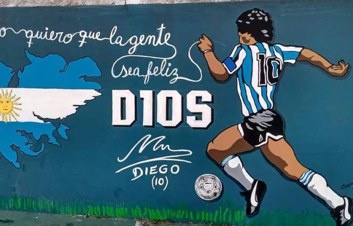 El mural, listo para ser inaugurado.