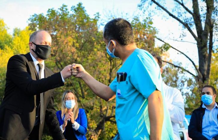 Martín encabezó el acto en el Parque de Lomas.