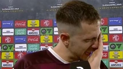 Peña Biafore no contuvo las lágrima tras la eliminación de Lanús. Peña Biafore no contuvo las lágrima tras la eliminación de Lanús.
