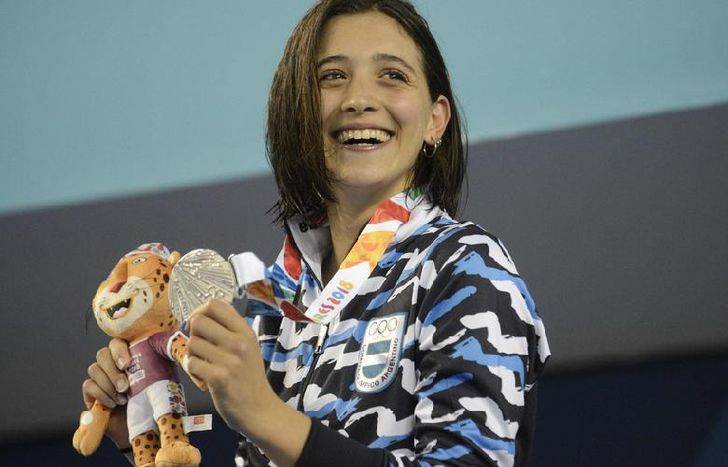Delfina Pignatiello ganó dos medallas en natación.