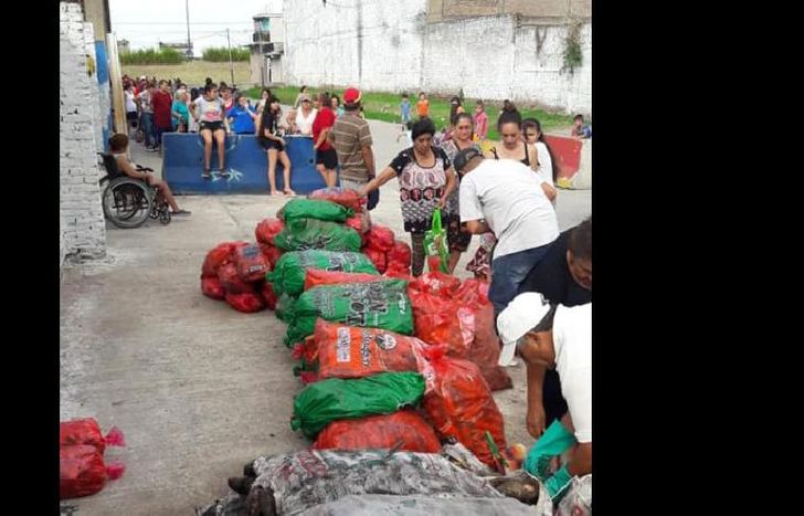 todos los lunes y miércoles regalan bolsas con verduras.